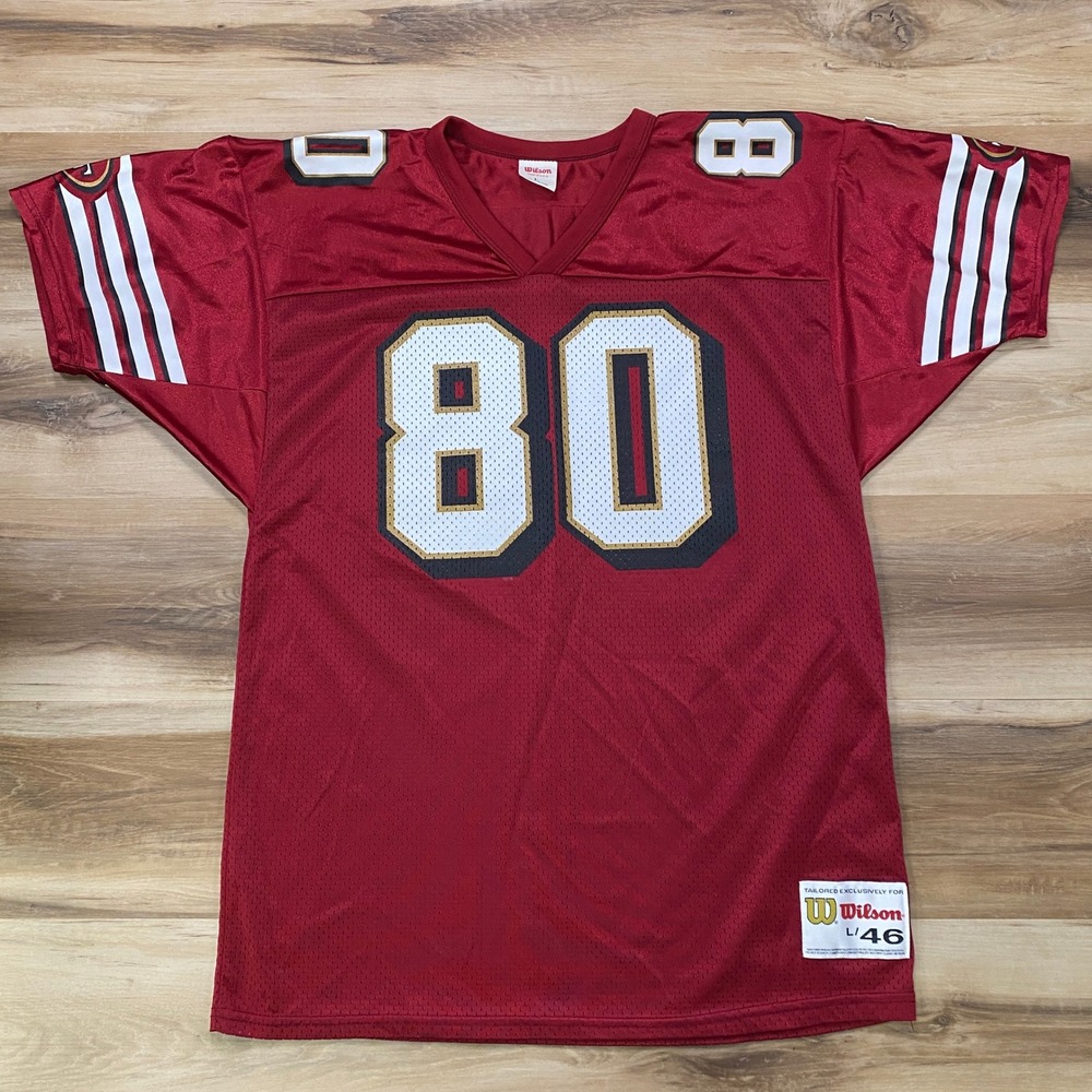 Wilson Jerry Rice 49ers Jersey L 46 Football Red Nylon Mesh Vintage 90s USA
